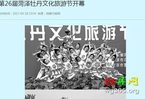 消费日报网“菏泽牡丹文化旅游节”用黑白图是否欠妥？